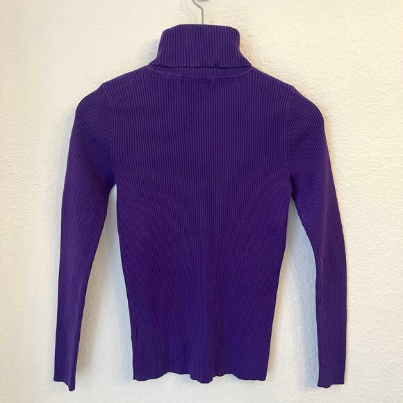 Lauren Ralph Lauren Turtleneck Sweater Women XS Ribbed Purple - Picture 3 of 10